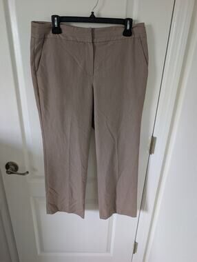 Larry Levine Dress Pants 12P Womens Tan Taupe Wide Leg Flat Front Work, Busines